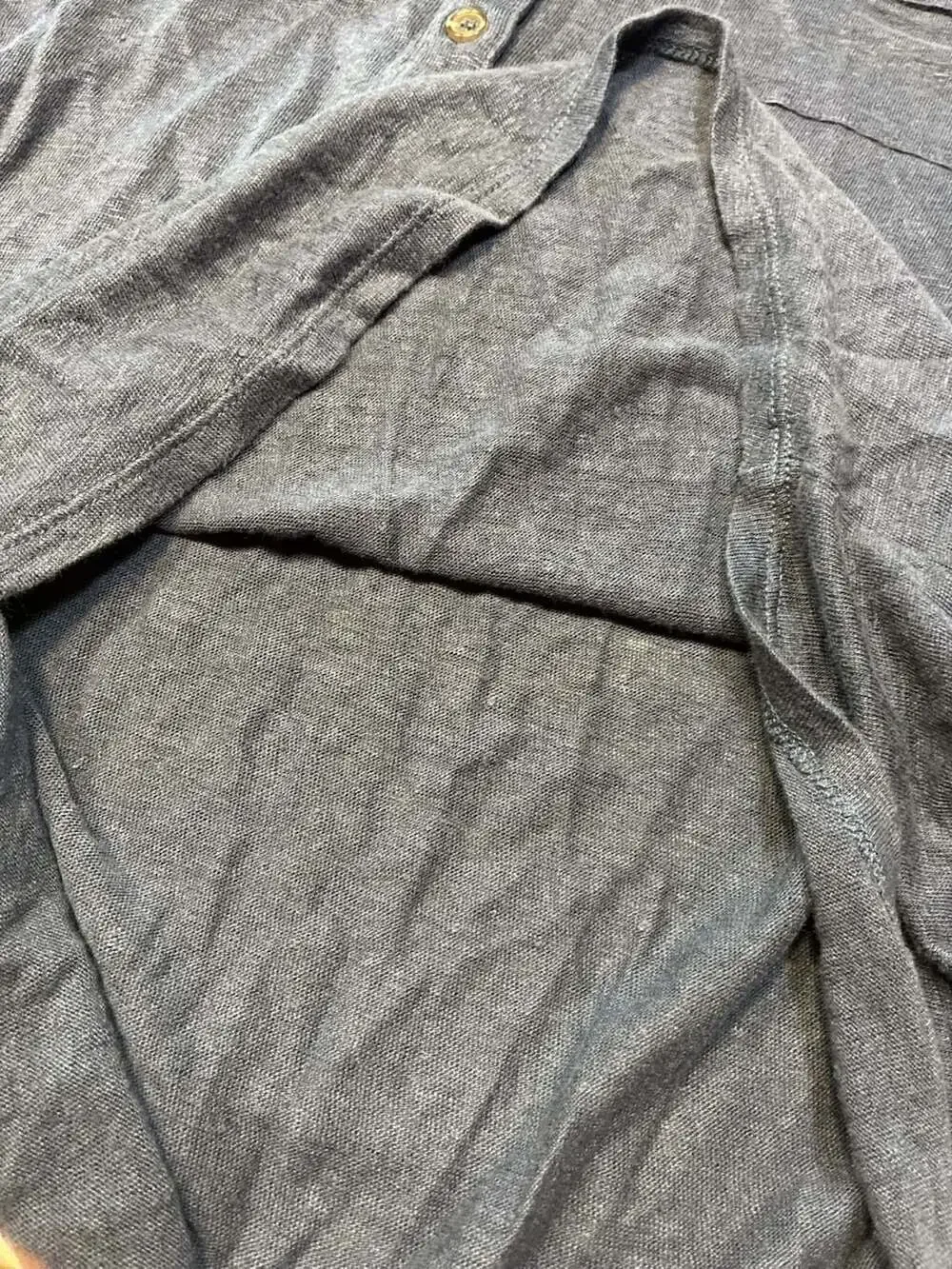 Gerard Darel Paris Long Sleeve Henley Button-Front Shirt with Dual Chest Pockets